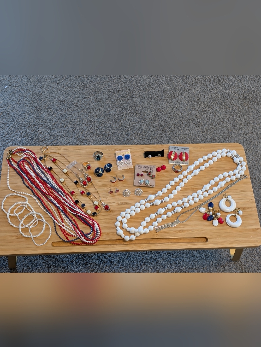Vintage Red White And Blue Costume Jewelry Lot - Picture 1 of 8